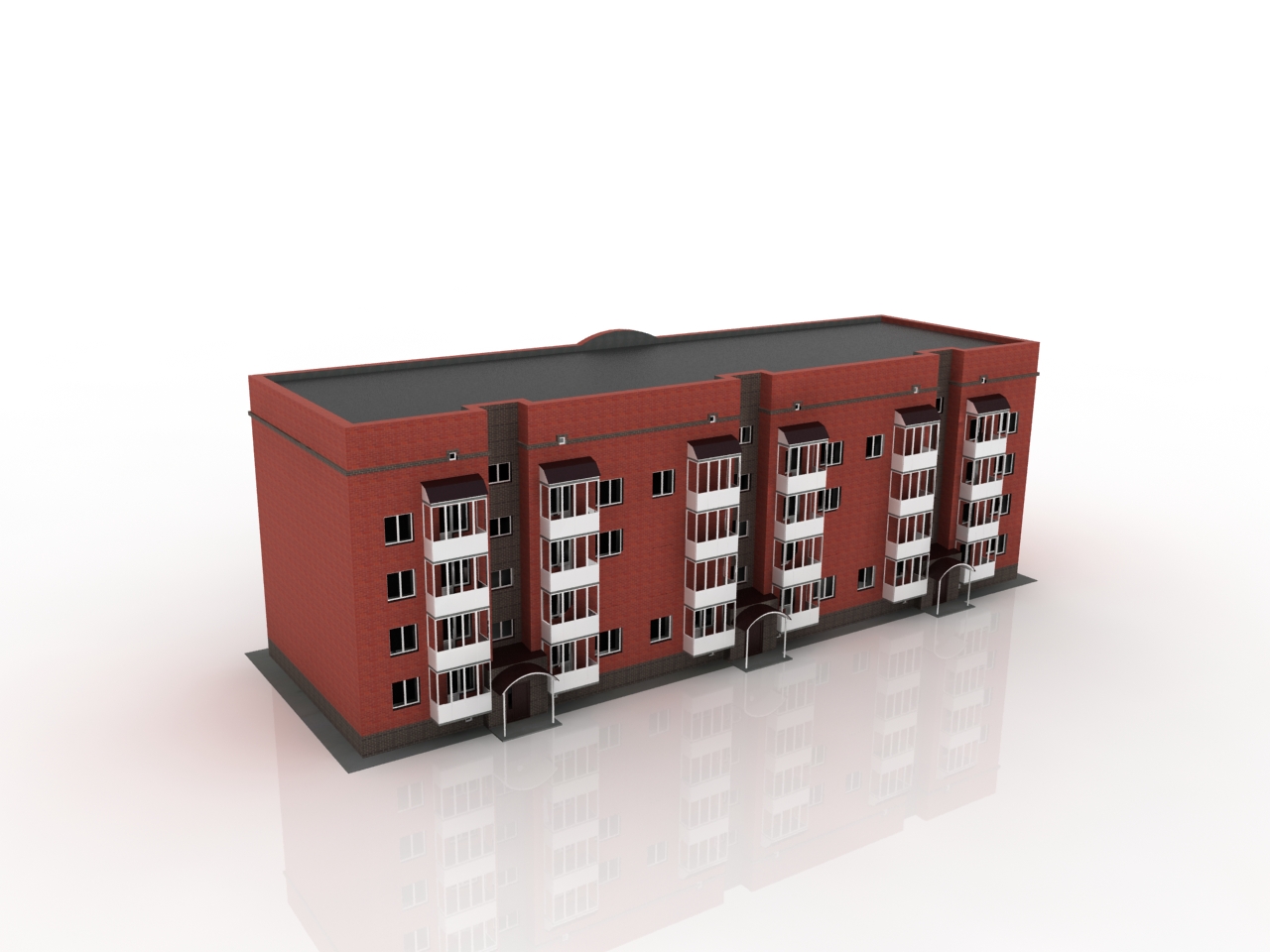 3D модели - Многоквартирный дом